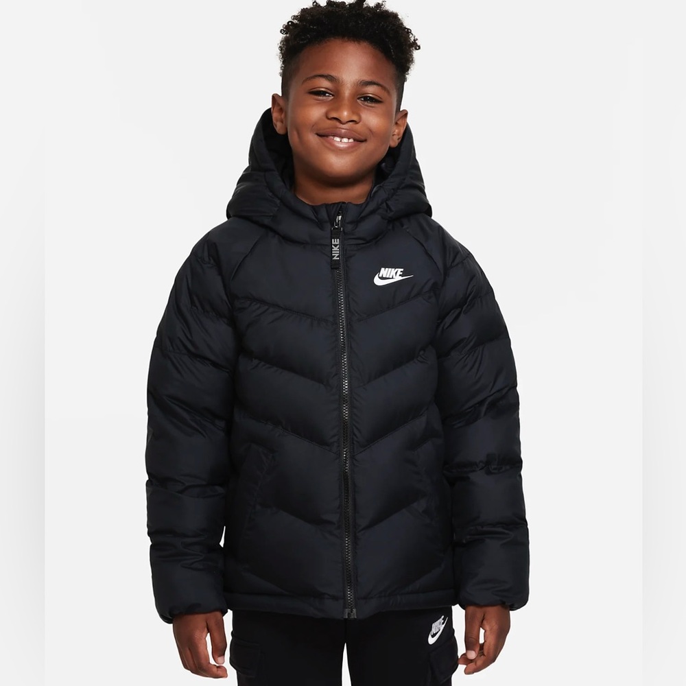 Boys - Nike - Synthetic-Fill Hooded Jacket - XL- Black